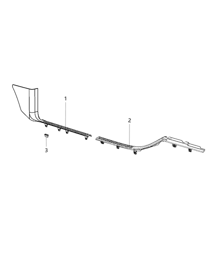 2019 Ram 1500 Rear Sill Plate, Gray, Passenger Side Diagram for 1DX70DX9AB