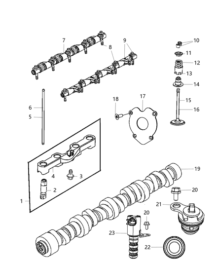 2009 Dodge Ram 3500 Cab Chassis Camshaft & Valvetrain Diagram 1 - Thumbnail