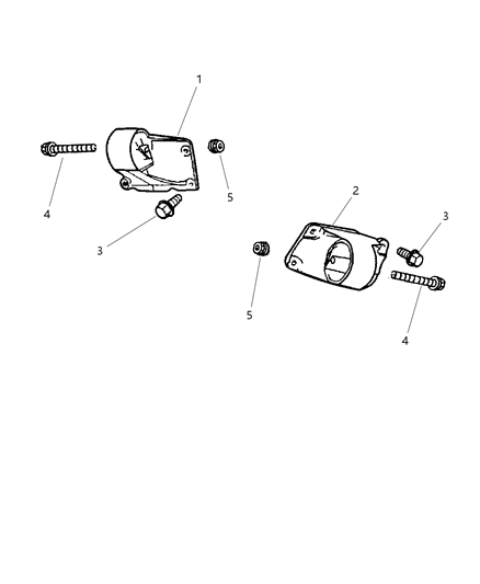 2002 Dodge Dakota Engine Mounting, Front Diagram 3 - Thumbnail