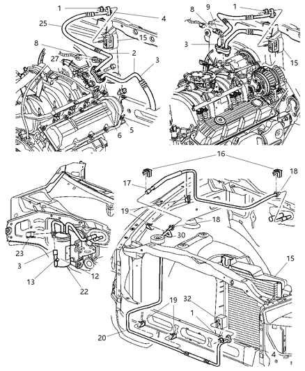 2004 Dodge Ram 2500 Accumulator Suction And Discharge Line Diagram for 55055963AC