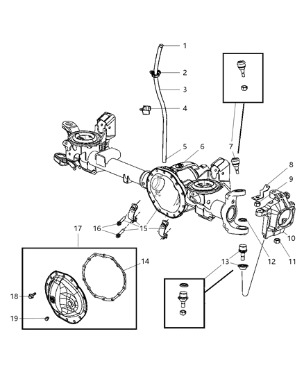 2007 Dodge Ram 3500 Cab Chassis Axle Housing, Front Diagram 2 - Thumbnail