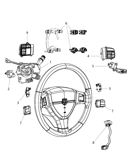 2011 Dodge Grand Caravan Switch Multifunction Scm Diagram for 56046118AC