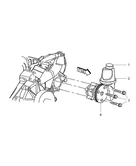 2002 Dodge Durango Pump, Pulley And Mounting Diagram 1 - Thumbnail
