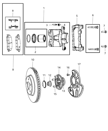 2012 Dodge Challenger Front Brakes Diagram 1 - Thumbnail