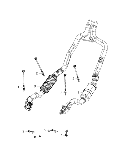 2017 Dodge Challenger Oxygen Sensors Diagram 1 - Thumbnail