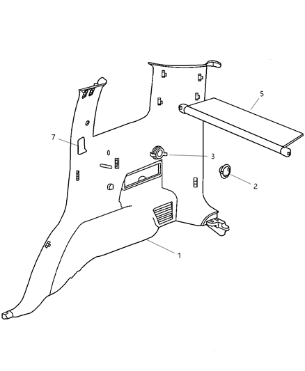 2007 Jeep Liberty Panels - Interior Trim, Rear Diagram