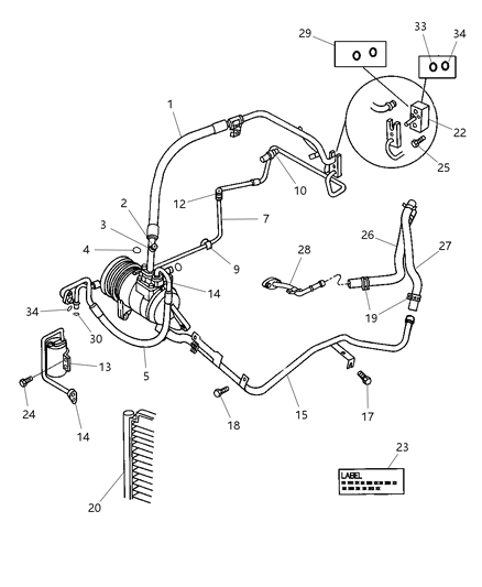 2000 Dodge Caravan Plumbing - A/C & Heater Diagram 3 - Thumbnail