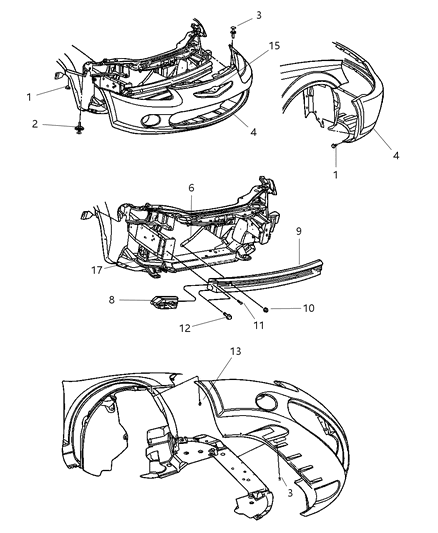 2003 Chrysler Sebring License Bracket Diagram for 4805642AB