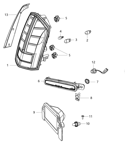 2014 Chrysler 300 Lamp Tail Stop Turn Diagram for 68154608AC
