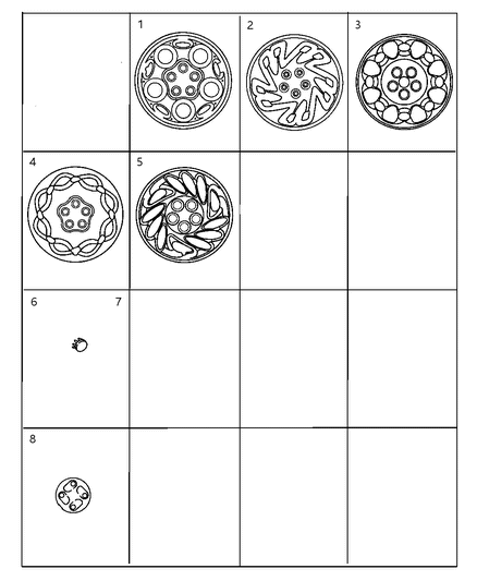 1997 Dodge Neon Wheel Cover Diagram for 4656381