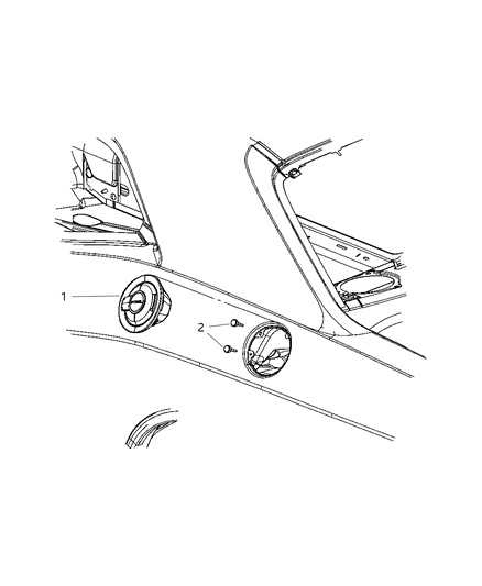 2011 Dodge Challenger Fuel Filler Housing & Door Diagram