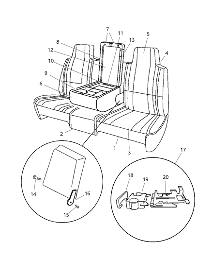 1997 Dodge Ram 3500 Front Seat Diagram 2 - Thumbnail