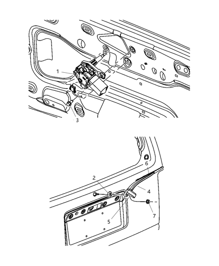 2010 Dodge Nitro Wiper Blade, Rear Diagram for 68057730AA