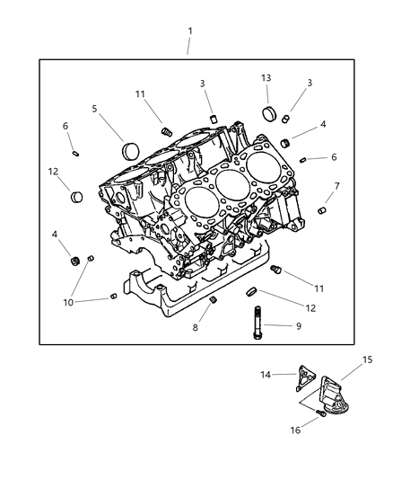 2002 Chrysler Sebring Coupe Cylinder Block Diagram 2 - Thumbnail
