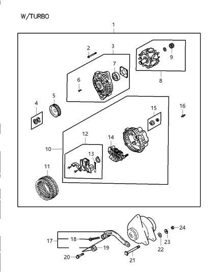 1998 Chrysler Sebring Coupe Alternator Diagram 1 - Thumbnail