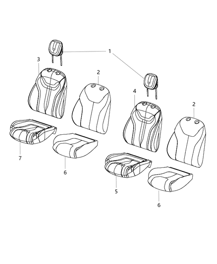2014 Dodge Dart Foam Seat Cushion Front Right Diagram for 68229742AA