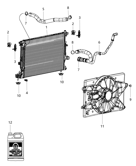 2013 Dodge Dart Radiator & Related Parts Diagram 1 - Thumbnail