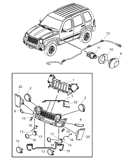 2006 Jeep Liberty Lamp Fog Diagram for 55156923AD