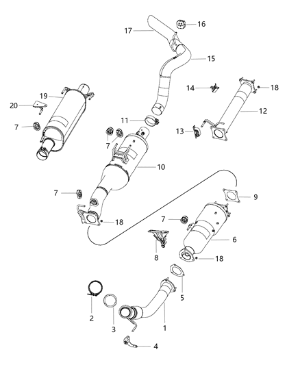2014 Ram 3500 Pickup Exhaust System Diagram 2 - Thumbnail