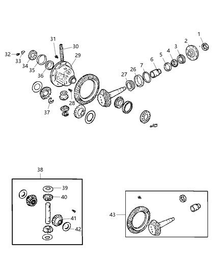 2011 Dodge Nitro Differential Assembly of Rear Axle; Differential And Drive Line Diagram