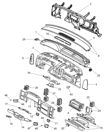 2002 Dodge Dakota Headlamp Switch Diagram for 56045531AE
