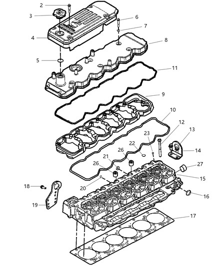 2003 Dodge Ram 1500 Bolt Hexagon Flange Head M12X1.75X25.00 Lifting Bracket Diagram for 4638666