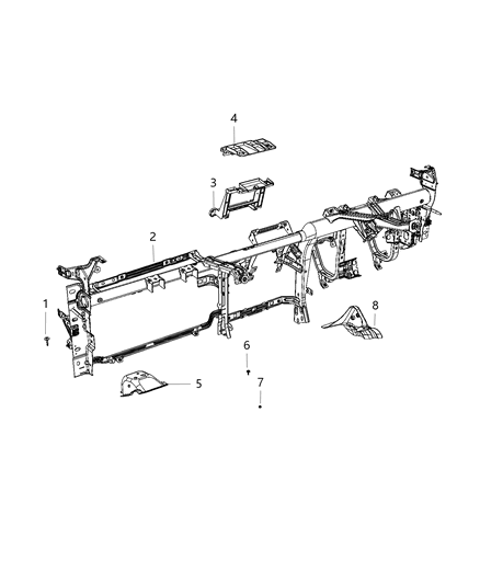 2020 Ram 3500 Pickup Instrument Panel & Structure Diagram 2 - Thumbnail