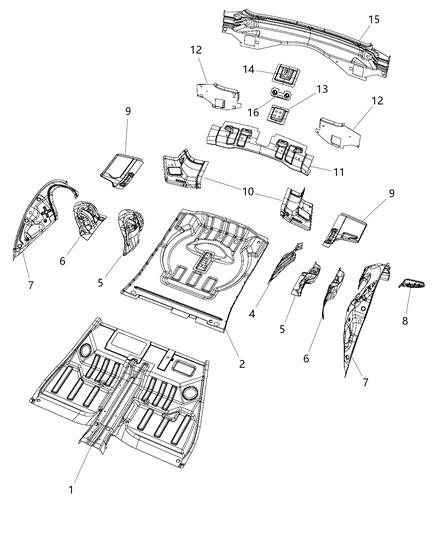 2018 Jeep Grand Cherokee Shock Reinforcement, Rear Driver Side Diagram for 68039035AB