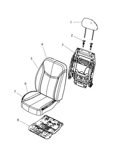 2008 Dodge Avenger Front Seat - Bucket Diagram 3 - Thumbnail