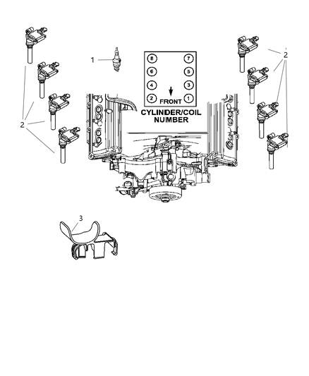 2006 Jeep Commander Spark Plugs & Coil Diagram 1 - Thumbnail