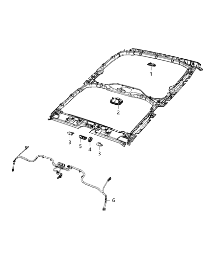 2019 Jeep Wrangler Lighting, Interior Diagram 2 - Thumbnail