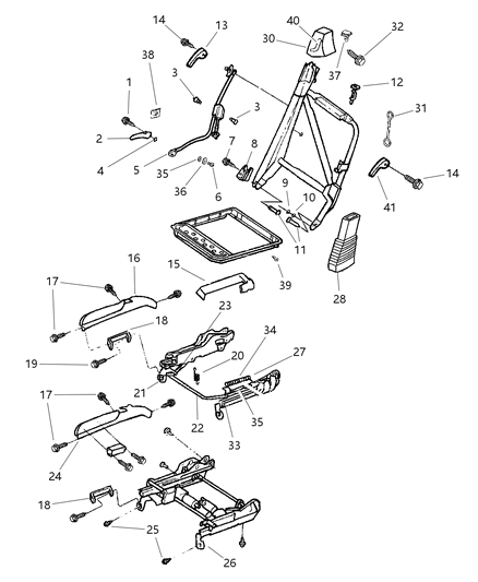 1999 Chrysler Sebring Bezel Seat Belt Diagram for QM051K5