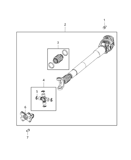 2015 Ram 3500 Pickup Shaft - Drive of Front Axle; Differential And Drive Line Diagram 1 - Thumbnail