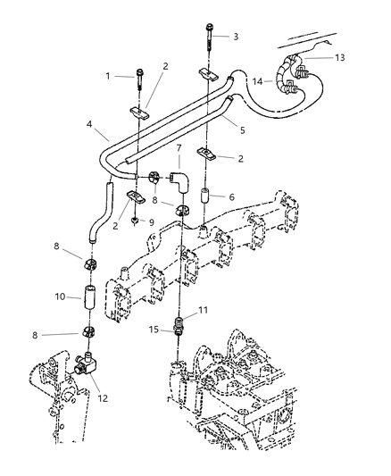 1998 Dodge Ram 2500 Regular Cab Plumbing - Heater Diagram 3 - Thumbnail
