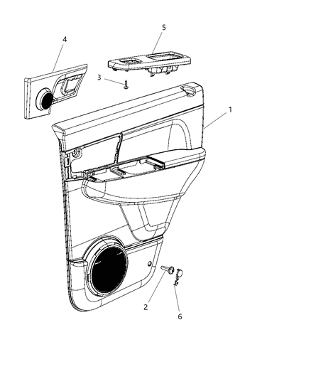 2008 Jeep Liberty Switch Bezel, Beige, Rear Driver Side Diagram for 1KV491K7AA