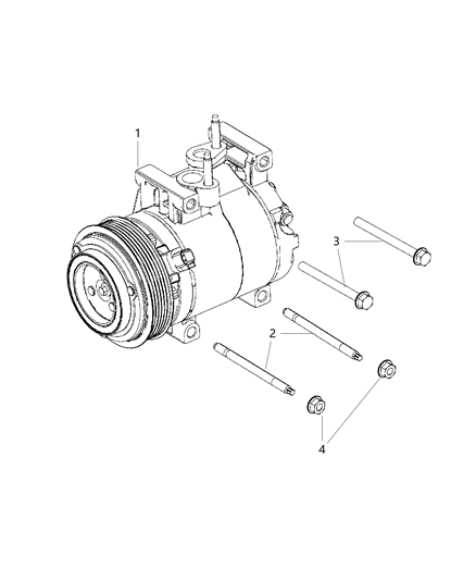 2017 Ram 3500 Pickup A/C Compressor Mounting Diagram 1 - Thumbnail