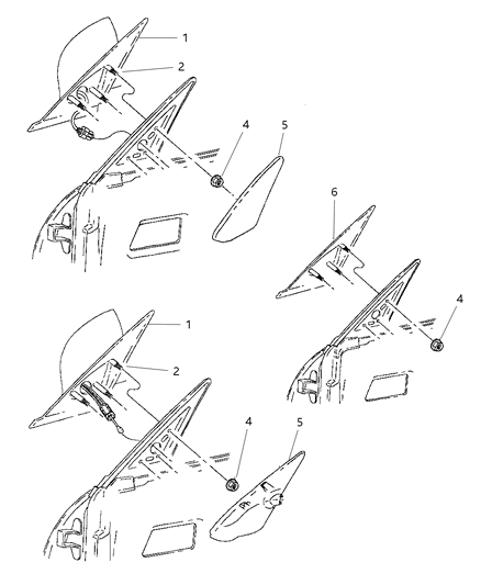 1997 Dodge Neon Mirror Assembly Diagram for 4658889