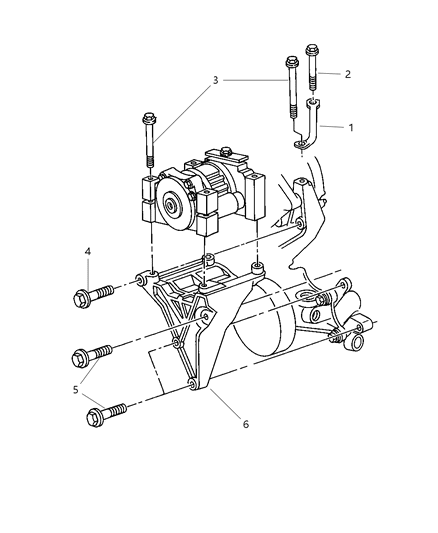 1998 Dodge Ram 3500 Regular Cab Mounting - A/C Compressor Diagram