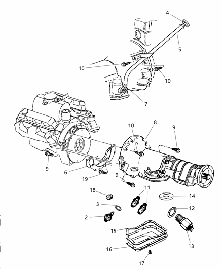2000 Dodge Durango Case & Related Parts of Automatic Transmission Diagram 2 - Thumbnail