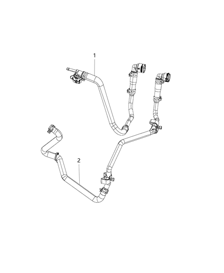 2021 Jeep Wrangler Heater Hose, Front Diagram for 68280783AE