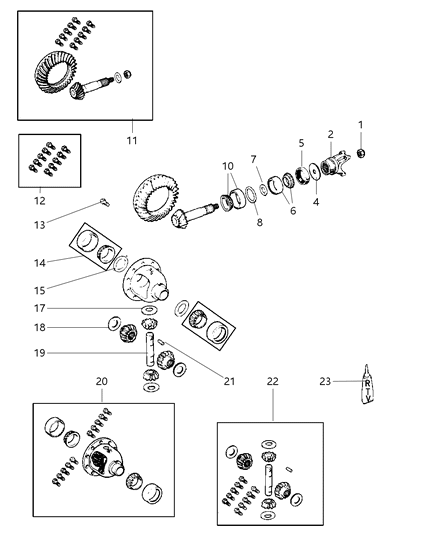 2007 Jeep Liberty Differential Case Diagram for 5066529AA