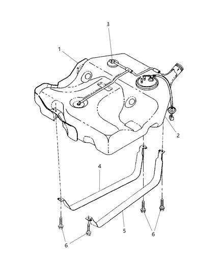 2003 Chrysler Sebring Sedan & Convertible Fuel Tank Diagram