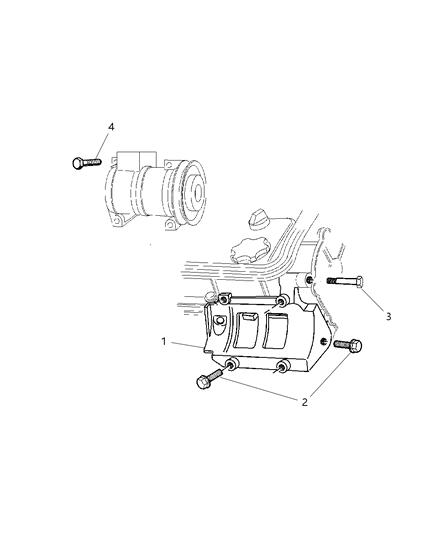 2001 Chrysler Prowler Compressor Bracket Diagram for 4792291AB