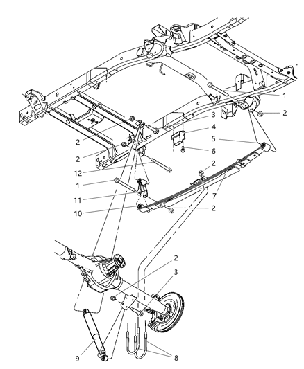 2003 Dodge Ram 1500 Shock Absorber, Rear Diagram for 52110209AA