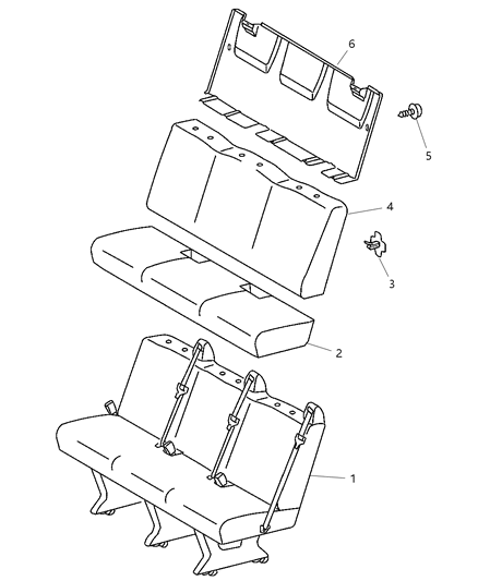2004 Dodge Sprinter 2500 Seat Cushion, Rear Diagram for 5134612AA
