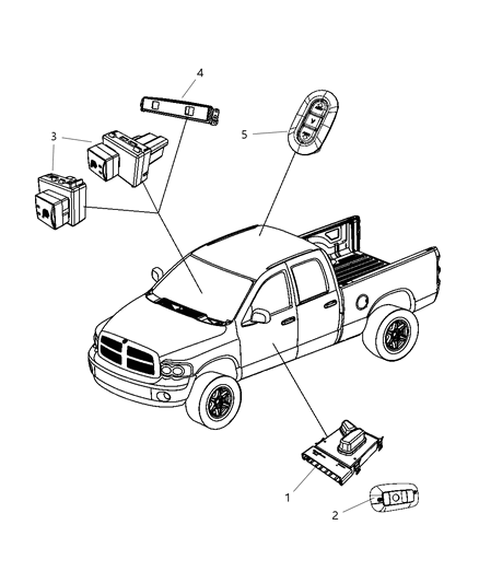 2009 Dodge Ram 3500 Pickup Switches Body Diagram