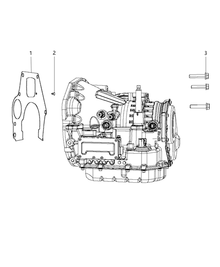 2008 Chrysler PT Cruiser Mounting Bolts of Automatic Transmission Diagram