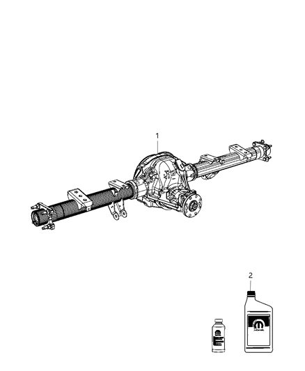 2011 Ram Dakota Axle Assembly, Rear Diagram for 68045277AB