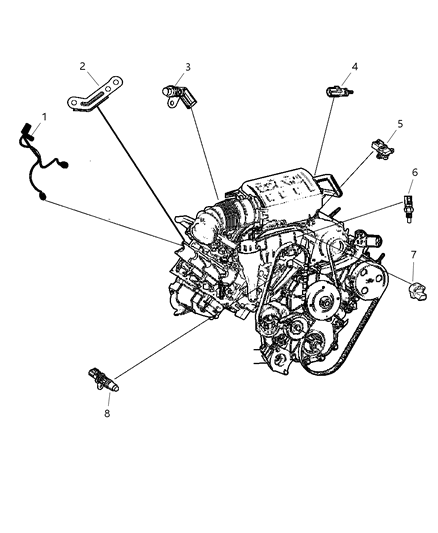 2006 Jeep Commander Sensors - Engine Diagram 1 - Thumbnail