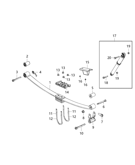 2020 Ram 3500 Shock Absorber Diagram for 68449360AC
